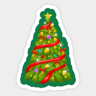 Lit Christmas Tree Sticker